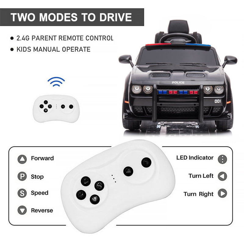 Load image into Gallery viewer, Electric 12V Police Car for Kids with Remote Control - Fun and Safe Ride-On Toy
