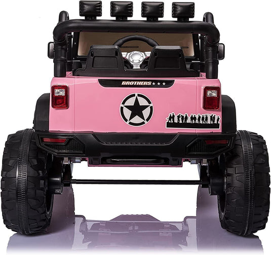 Electric 2-Seater Jeep for Kids with 400W Motor, LED Lights, and 24V Battery