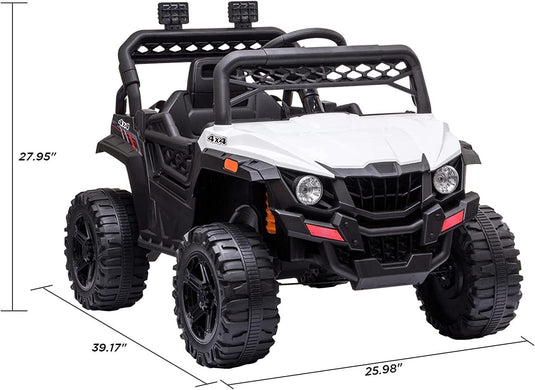 Electric 2-Seater Jeep for Kids with MP3 and LED Lights - 12V Battery Powered for Safe Fun!