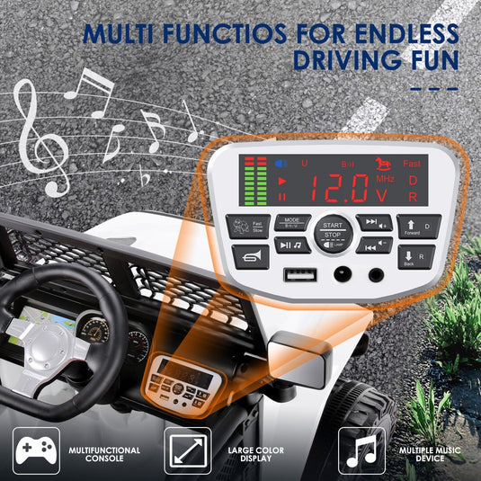 12V Electric Kids Ride-On Truck Car Jeep with MP3 Player, Remote Control, and 2 Seats - LED Lights Included