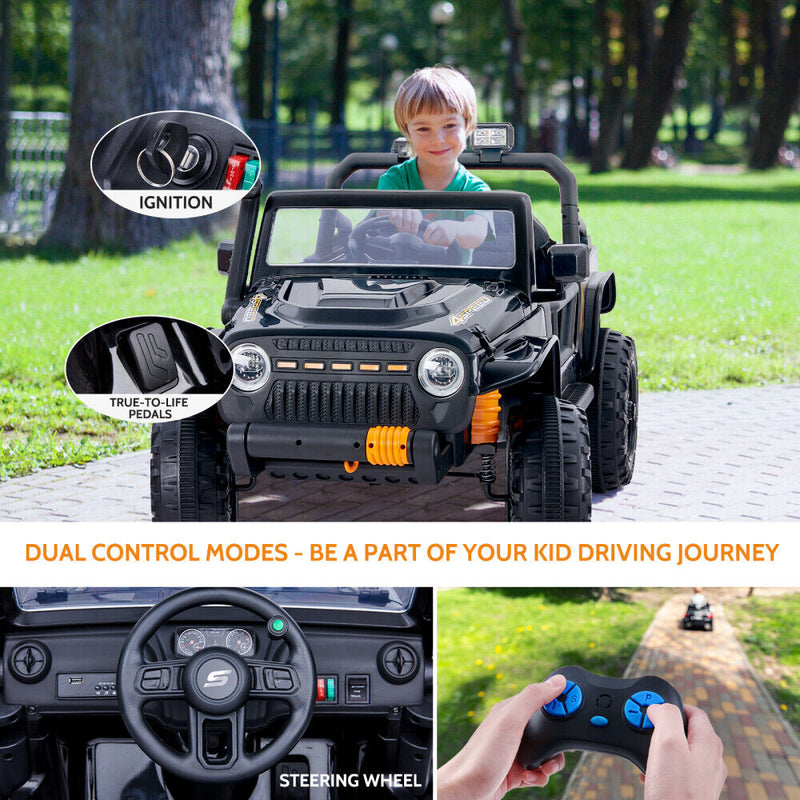 Load image into Gallery viewer, Electric 2-Seater Kids Ride-On Jeep with MP3, LED Lights, and Remote Control - 12V
