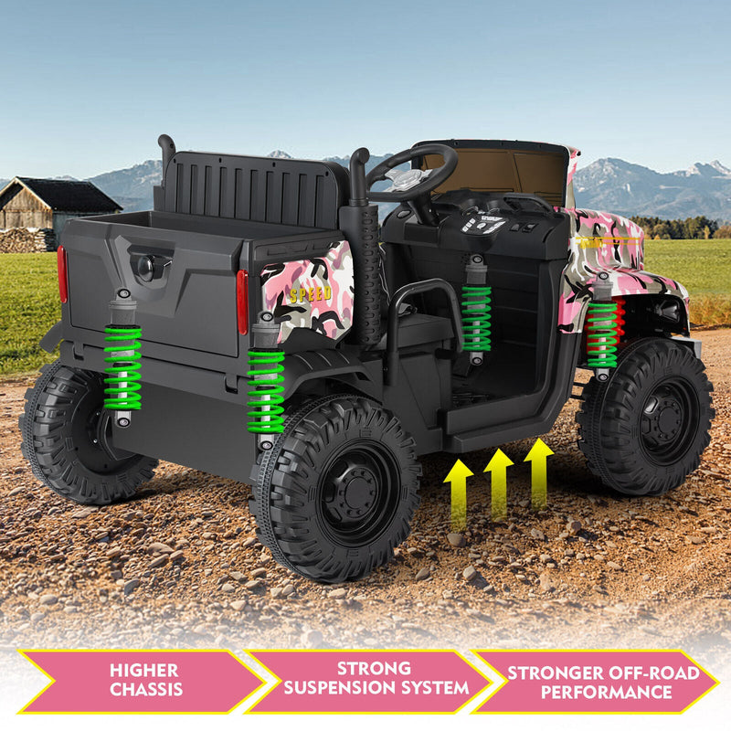 Load image into Gallery viewer, Electric 2-Seater Kids Ride On Truck Tractor with Trailer and Remote Control - 3 Speeds, Pink

