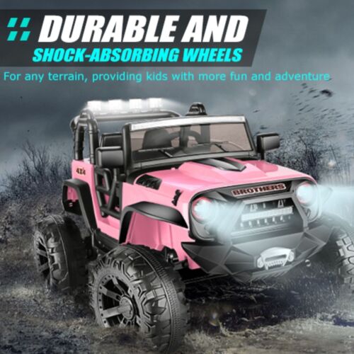 Electric 2-Seater Kids Ride-On Truck with 400W Motor and LED Lights - 24V Jeep Car