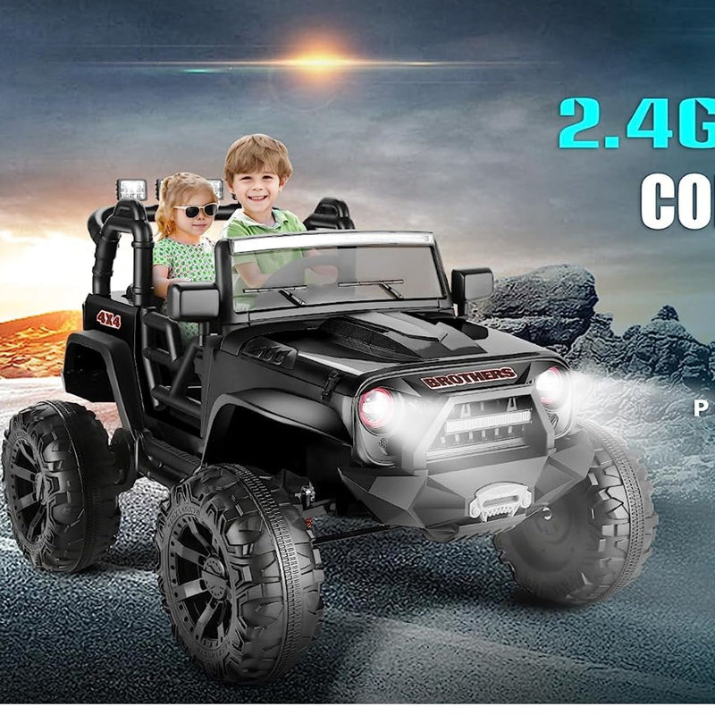 Load image into Gallery viewer, Electric 2-Seater Kids Ride-On Truck with LED Lights and 400W Motor - 24V Jeep Car
