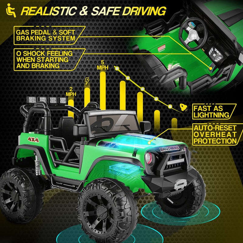 Load image into Gallery viewer, Electric 2 Seater Kids Ride On Truck with Remote Control and Powerful 200W Motors - 3 Speed Options and Long-Lasting 9AH Battery
