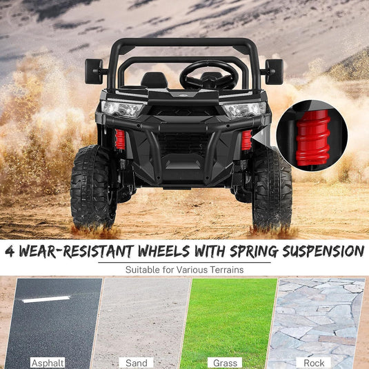 Electric 24V 4WD UTV Dump Truck Car for Kids with Dump Bed - 2 Seater Ride-On Toy