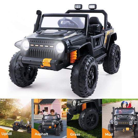 Electric 2-Seater SUV Truck for Kids with MP3, Remote Control, and LED Lights - 3 Speed Options, 12V Battery