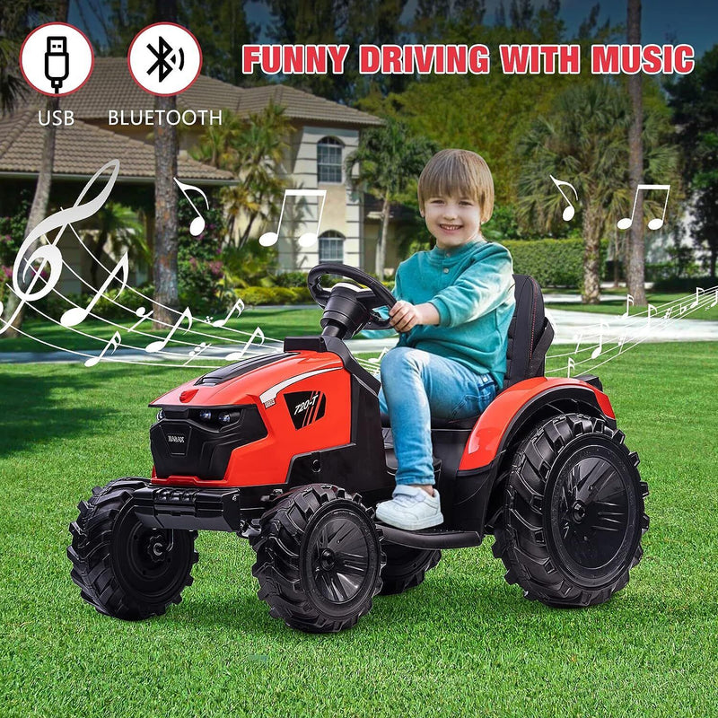 Load image into Gallery viewer, Electric 24V Ride-On Excavator Bulldozer with Trailer for Kids - Remote Control Included
