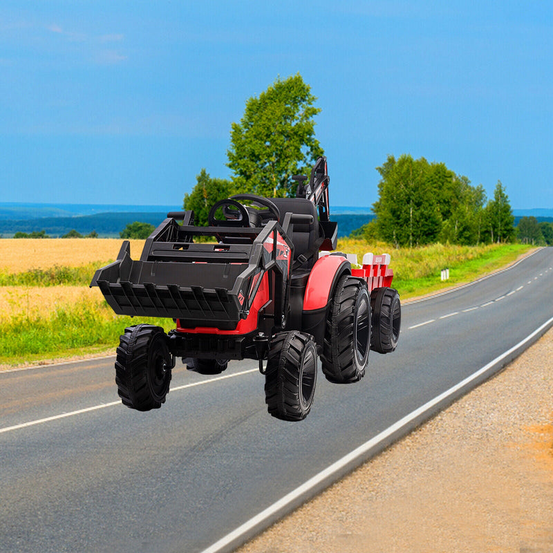 Load image into Gallery viewer, Electric 24V Tractor with Remote Control and Detachable Trailer - Perfect for Kids&#39; Excavator Adventures!
