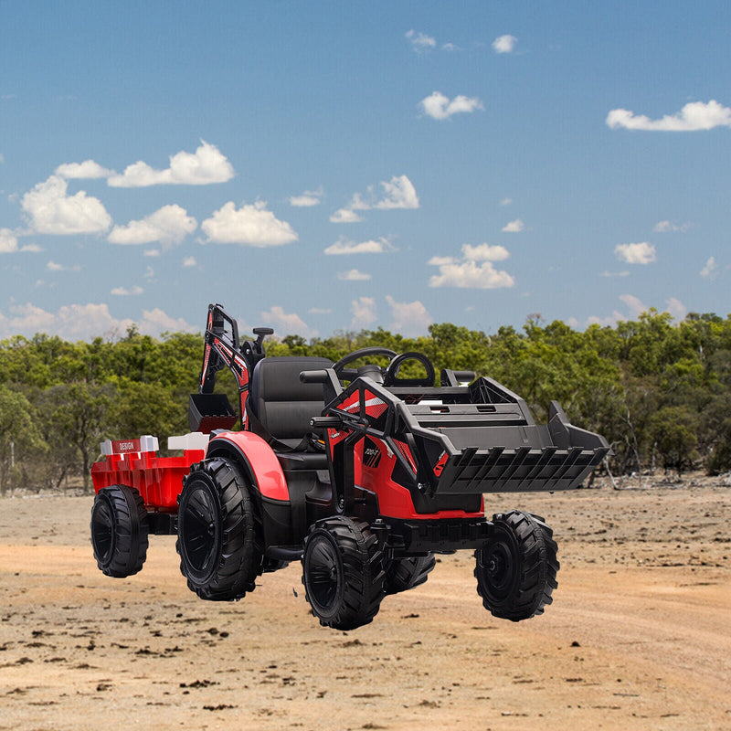 Load image into Gallery viewer, Electric 24V Tractor with Remote Control and Detachable Trailer - Perfect for Kids&#39; Excavator Adventures!
