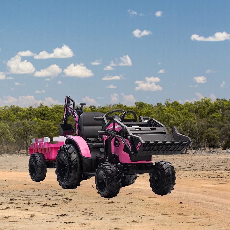 Load image into Gallery viewer, Electric 24V Tractor with Remote Control and Detachable Trailer - Perfect for Kids&#39; Excavator Adventures!
