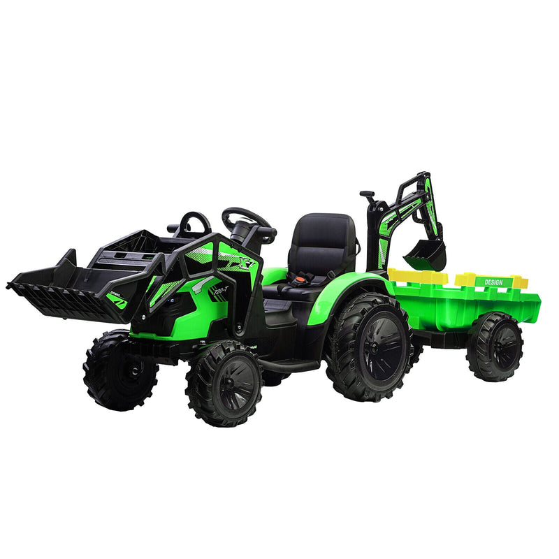 Load image into Gallery viewer, Electric 24V Tractor with Remote Control and Detachable Trailer - Perfect for Kids&#39; Excavator Adventures!

