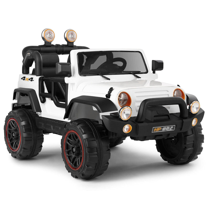 Load image into Gallery viewer, Electric 3-Speed Kids Ride-On Car with MP3, LED Lights, and Remote Control - White
