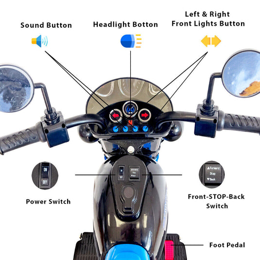 Electric 3-Wheel Chopper Motorbike Toy for Kids - Battery Powered Ride On