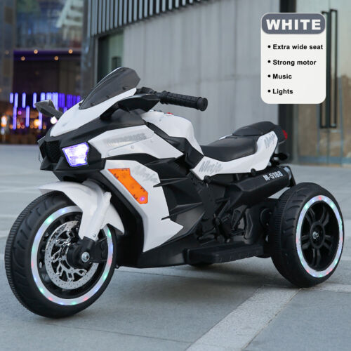 Load image into Gallery viewer, Electric 3-Wheel Kids Motorcycle with Rechargeable Battery - White
