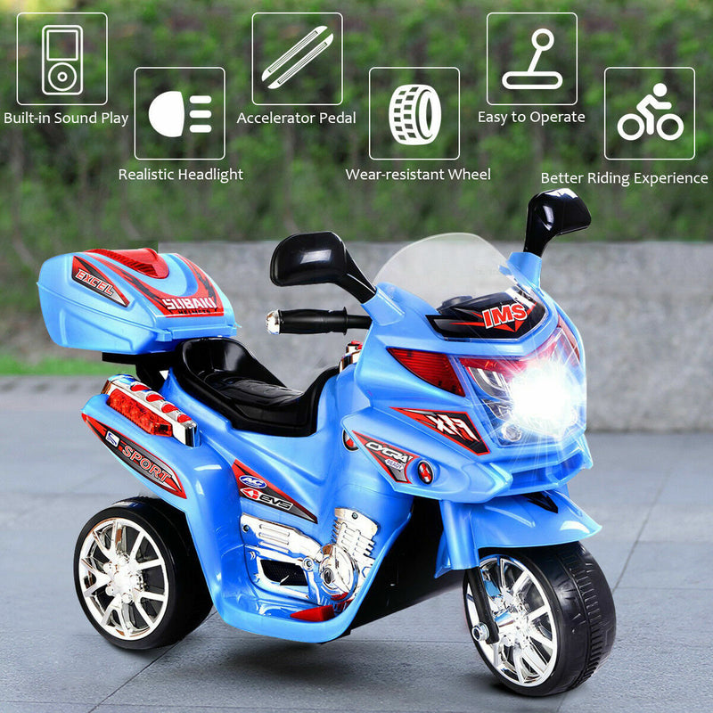 Load image into Gallery viewer, Electric 3-Wheel Motorcycle for Kids - Battery-Powered Outdoor Toy Bike
