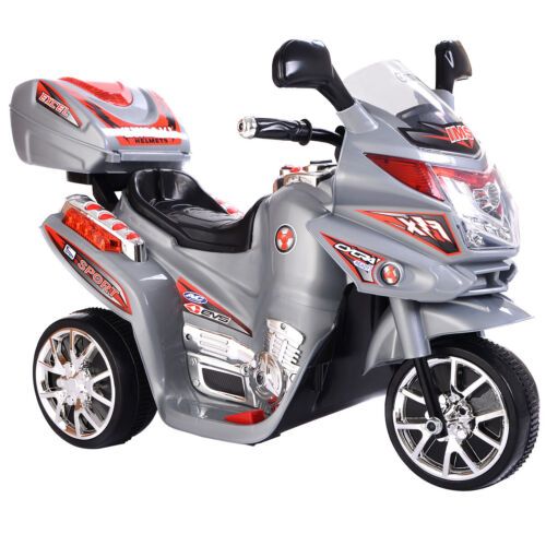 Electric 3-Wheel Ride On Motorcycle for Kids - Gray