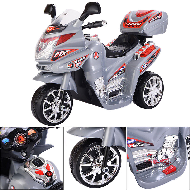 Load image into Gallery viewer, Electric 3-Wheel Ride On Motorcycle for Kids - Gray
