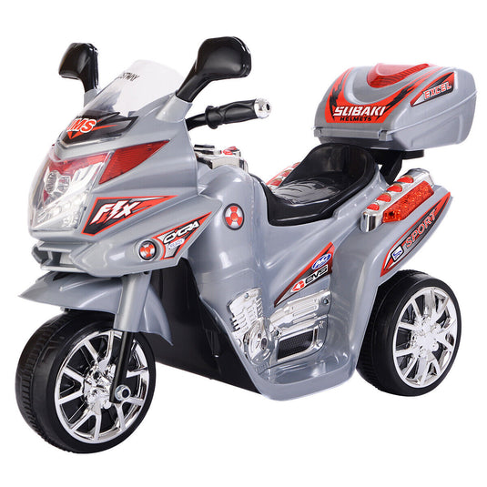 Electric 3-Wheel Ride On Motorcycle for Kids - Gray