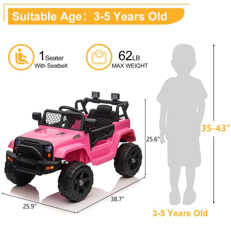 Load image into Gallery viewer, Electric 4-Wheel Ride-On Car Truck for Kids with Remote Control - 12V, 62 Lbs
