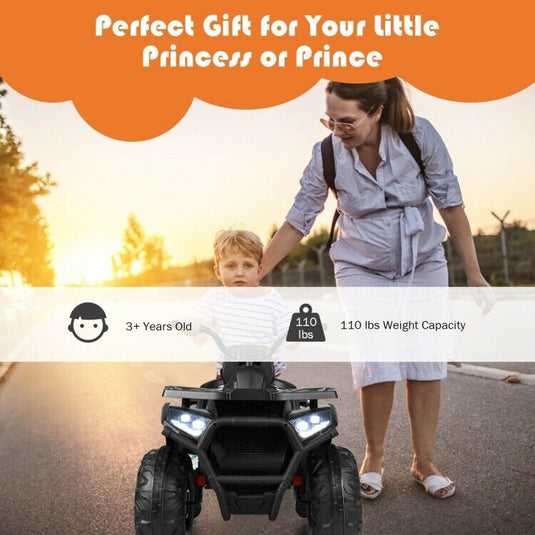 Electric 4-Wheeler ATV for Kids with 2 Speeds and LED Lights