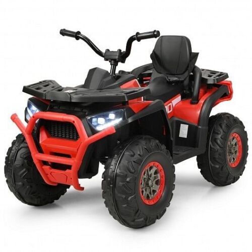 Electric 4-Wheeler ATV Quad for Kids - MP3 and LED Lights Included - Red, Durable and High-Quality