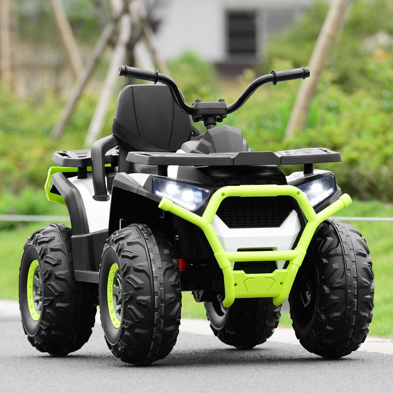 Load image into Gallery viewer, Electric 4-Wheeler ATV Quad for Kids with 2 Speeds, MP3 Player, and LED Lights - White
