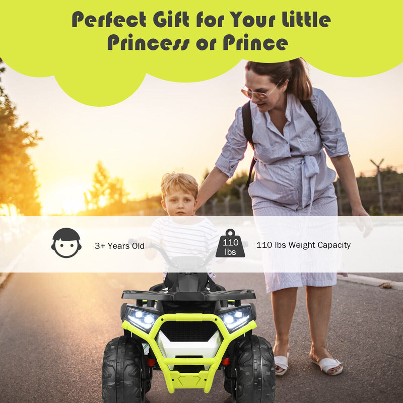 Load image into Gallery viewer, Electric 4-Wheeler ATV Quad for Kids with 2 Speeds, MP3 Player, and LED Lights - White

