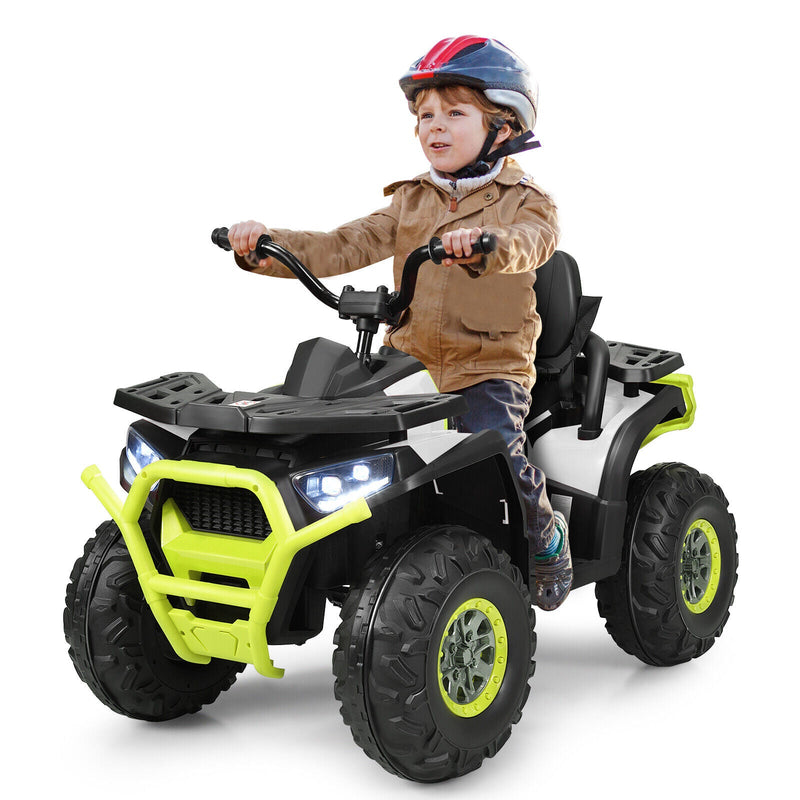 Load image into Gallery viewer, Electric 4-Wheeler ATV Quad for Kids with 2 Speeds, MP3 Player, and LED Lights - White
