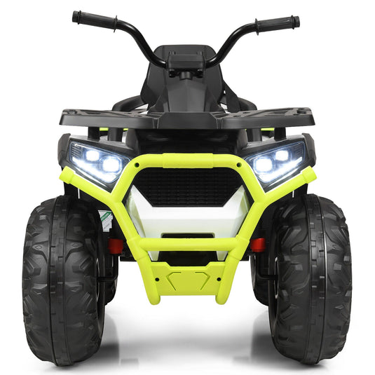 Electric 4-Wheeler ATV Quad for Kids with 2 Speeds, MP3 Player, and LED Lights - White