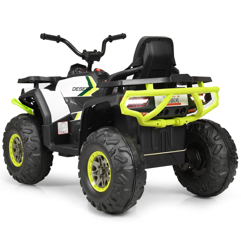 Load image into Gallery viewer, Electric 4-Wheeler ATV Quad for Kids with 2 Speeds, MP3 Player, and LED Lights - White
