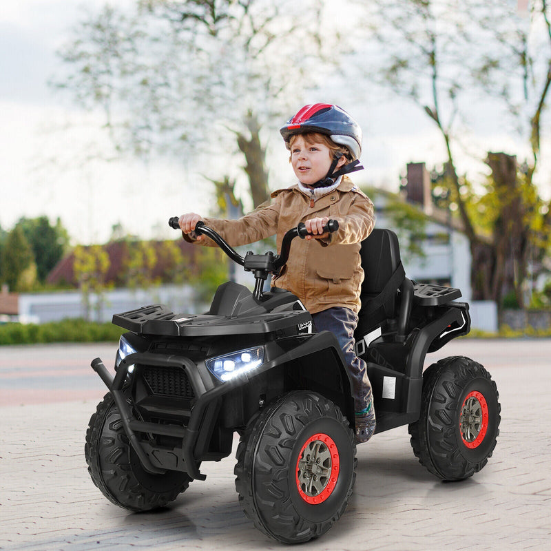 Load image into Gallery viewer, Electric 4-Wheeler ATV Quad for Kids with 2 Speeds, Music, and Lights - Black
