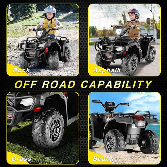 Electric Quad ATV Car for Kids 3-7 Years - 12V Battery Powered Truck with 4 Wheels