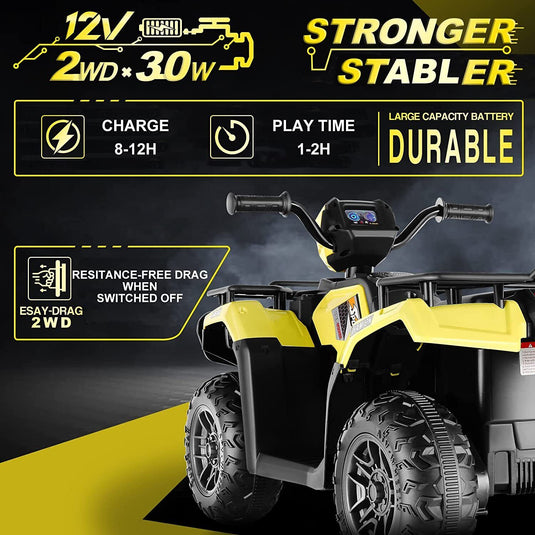 Electric ATV Ride-On Car for Kids Ages 3-7 - 12V 4-Wheel Fun!