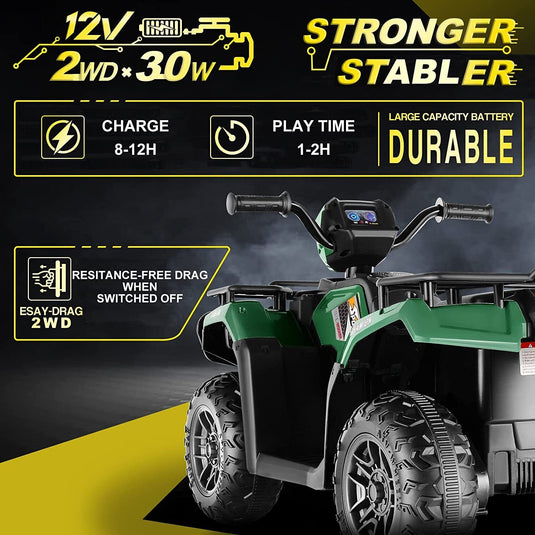 Electric ATV Ride-On Car for Kids Ages 3-7 - 12V 4-Wheel Fun!