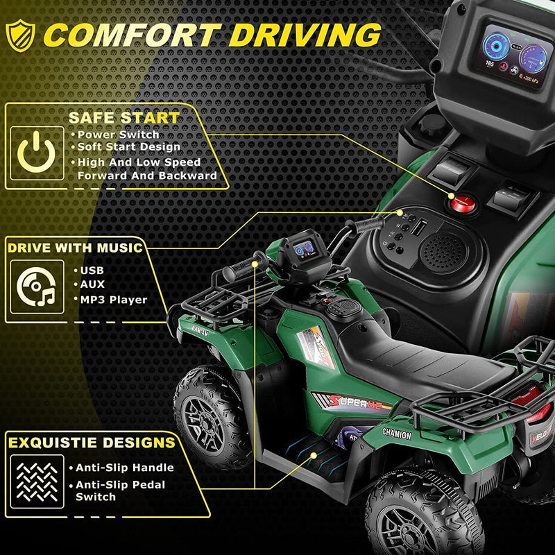 Load image into Gallery viewer, Electric 4-Wheeler ATV Quad for Kids with LED Lights, USB and MP3 Player - Suitable for Boys and Girls Aged 3-8 Years
