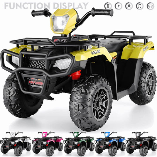 Electric 4-Wheeler ATV Quad for Kids with LED Lights, USB and MP3 Player - Suitable for Boys and Girls Aged 4 and Up