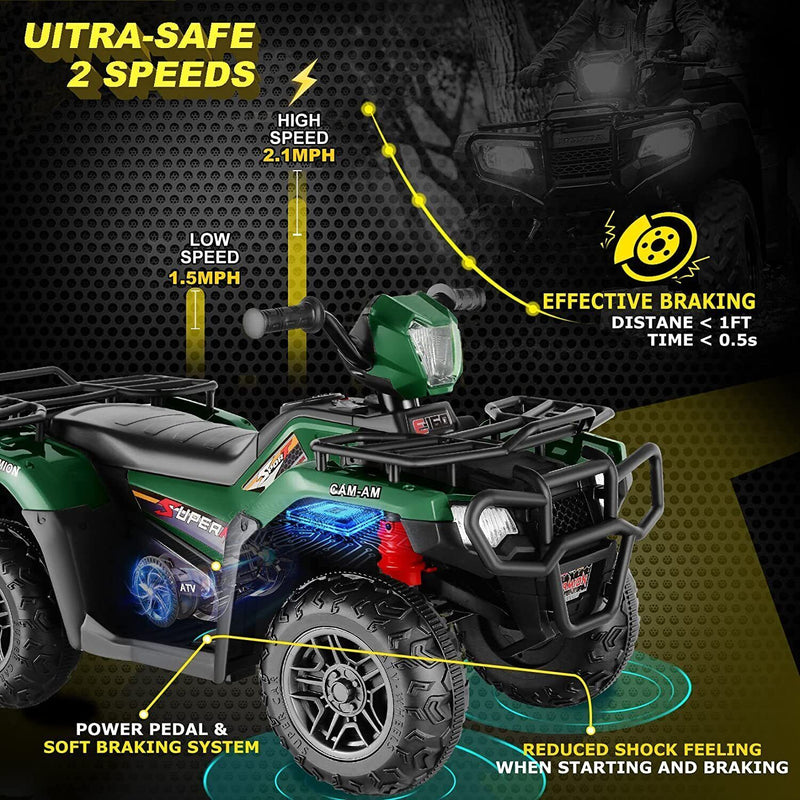 Load image into Gallery viewer, Electric 4-Wheeler ATV Quad for Kids with LED Lights, USB and MP3 Player - Suitable for Boys and Girls Aged 4 and Up
