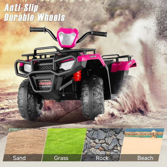Electric 4-Wheeler ATV Quad for Kids with LED Lights, USB and MP3 Player - Suitable for Girls and Boys Aged 2-3