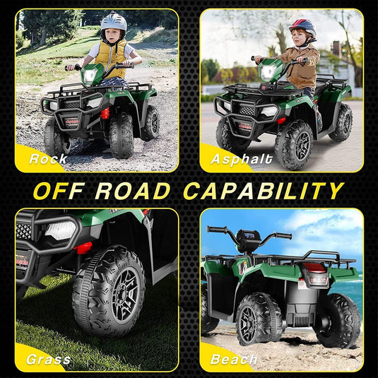 Electric 4-Wheeler ATV Quad for Kids with LED Lights, USB and MP3 Player - Suitable for Girls and Boys Aged 3+