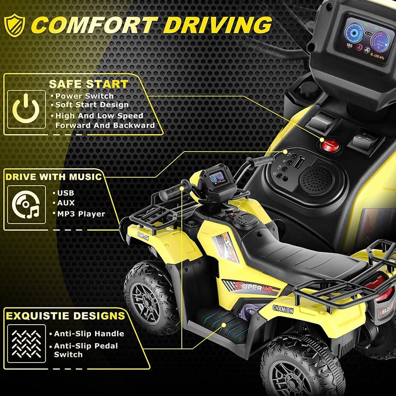 Load image into Gallery viewer, Electric 4-Wheeler ATV Quad for Kids with LED Lights, USB and MP3 Player - Suitable for Girls and Boys Aged 3-7 Years
