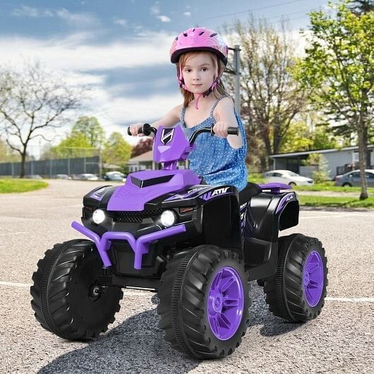 Load image into Gallery viewer, Electric 4-Wheeler ATV Quad Ride On Car for Kids - Purple with LED Light
