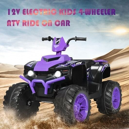 Load image into Gallery viewer, Electric 4-Wheeler ATV Quad Ride On Car for Kids - Purple with LED Light
