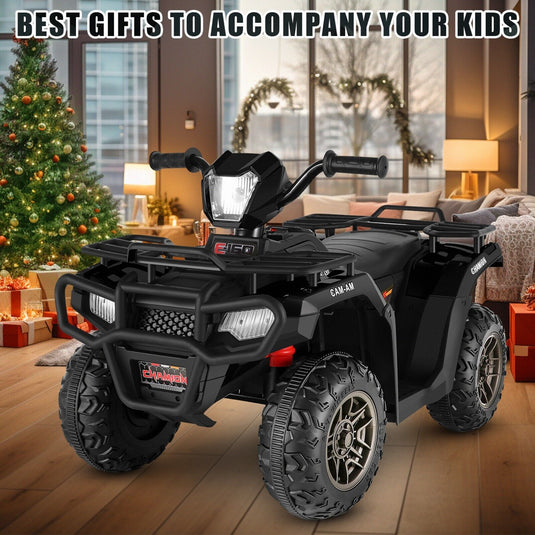 Electric 4-Wheeler ATV Quad Ride-On Car for Kids with LED Lights and MP3 Player - Perfect Gift for Boys and Girls (12V)