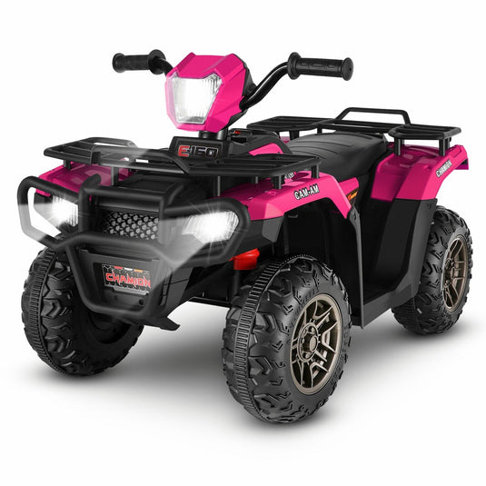 Electric 4-Wheeler ATV Quad Ride-On Car for Kids with LED Lights and MP3 Player - Perfect Gift for Boys and Girls (12V)