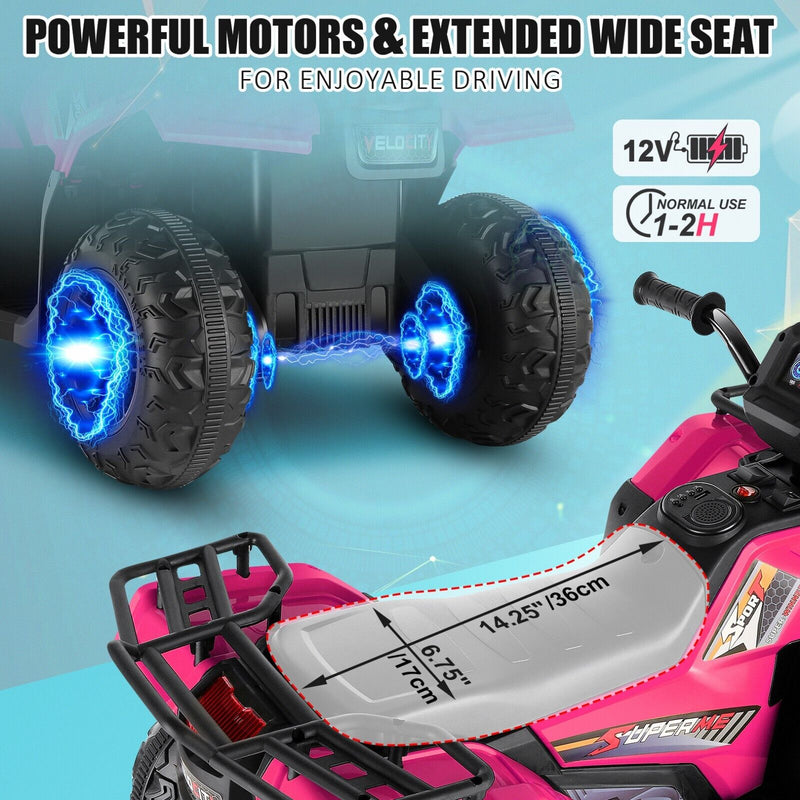 Load image into Gallery viewer, Electric 4-Wheeler ATV Quad Ride-On Car for Kids with LED Lights and MP3 Player - Perfect Gift for Boys and Girls (12V)
