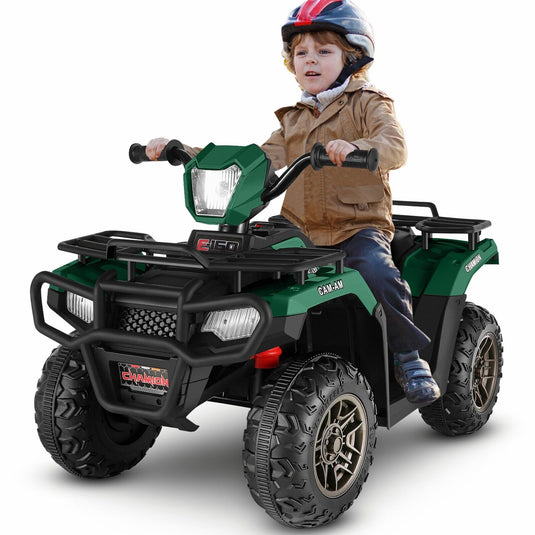 Electric 4-Wheeler ATV Quad Ride-On Car for Kids with LED Lights and MP3 Player - Perfect Gift for Boys and Girls (12V)