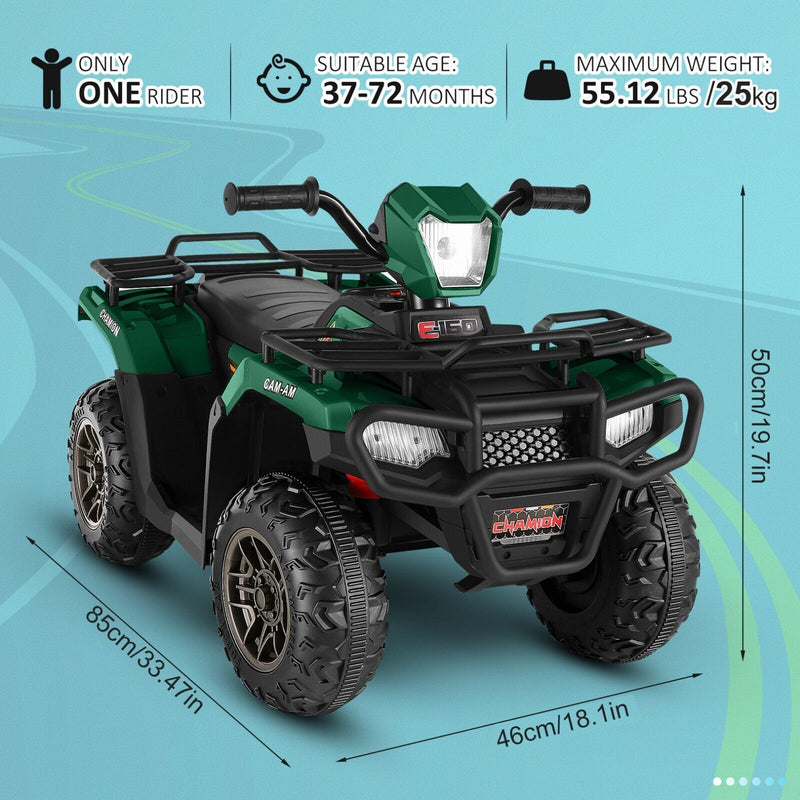Load image into Gallery viewer, Electric 4-Wheeler ATV Quad Ride-On Car for Kids with LED Lights and MP3 Player - Perfect Gift for Boys and Girls (12V)

