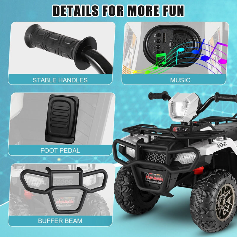 Load image into Gallery viewer, Electric 4-Wheeler ATV Quad Ride-On Car for Kids with LED Lights and MP3 Player - Perfect Gift for Boys and Girls (12V)

