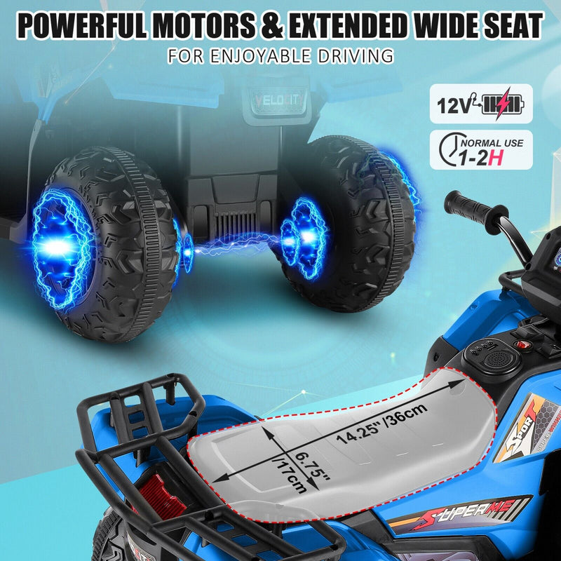 Load image into Gallery viewer, Electric 4-Wheeler ATV Quad Ride-On Car for Kids with LED Lights and MP3 Player - Perfect Gift for Boys and Girls (12V)
